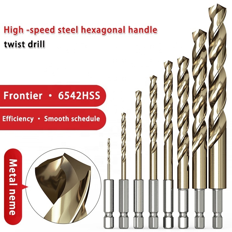 Carbide Drill Bit Titanium plated Straight Shank hexagonal shank HSS twist drill For Metal Drilling