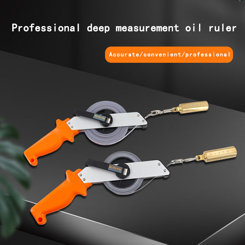 Oil measuring tape 10/15/20/30 meters oil depth gauge vandal proof copper anchor measuring tape carbon steel dipstick