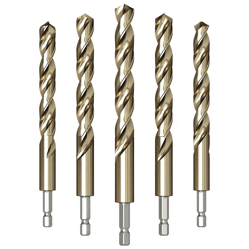 Carbide Drill Bit Titanium plated Straight Shank hexagonal shank HSS twist drill For Metal Drilling