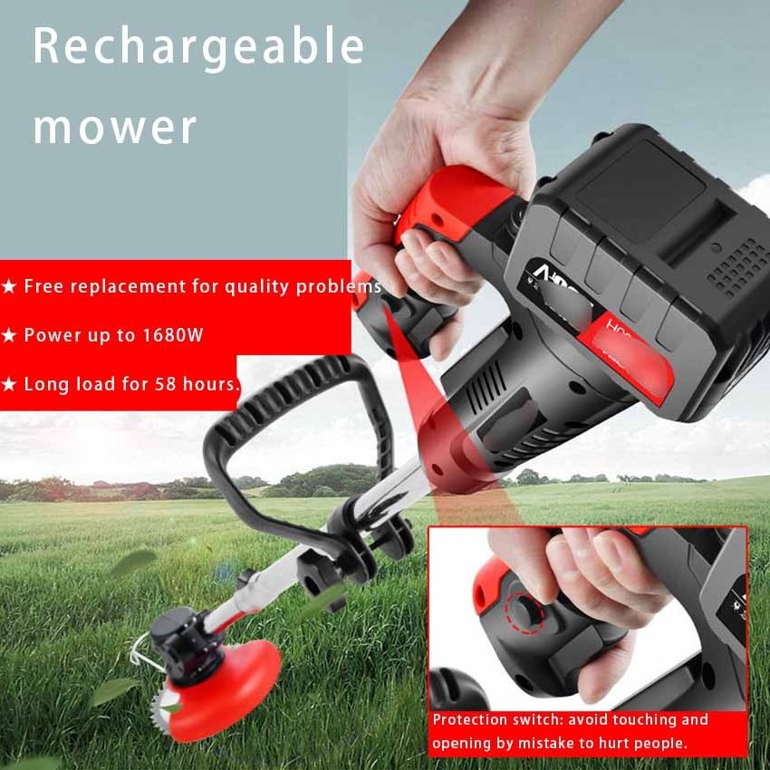 Electric weed removal machine handheld mower Home wireless multi-function lithium mower charging lawn weed cutting machines