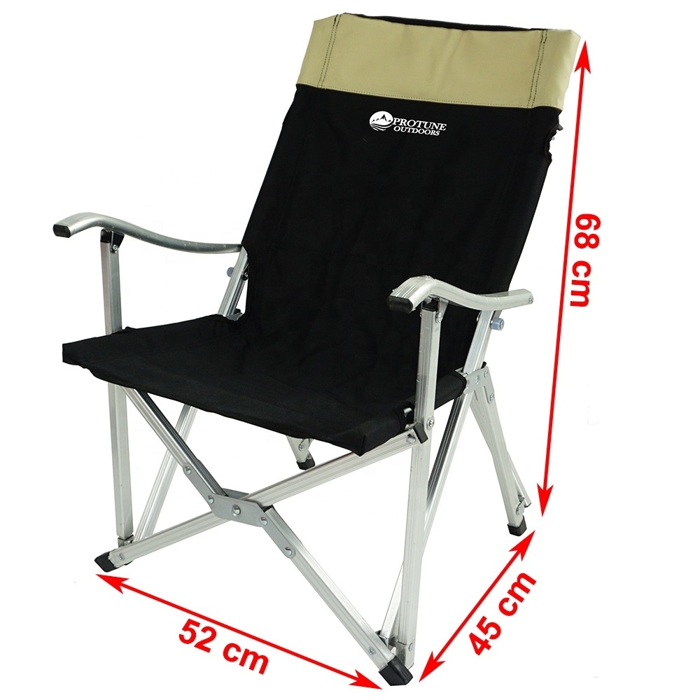 Ultra light aluminum folding arm chair outdoor camping folding chair