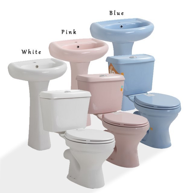 Sanitary ware bathroom wc set porcelain colour toilet with basin