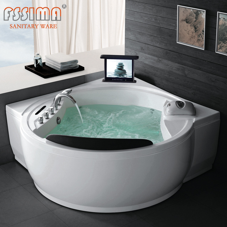 corner couples whirlpools bathtub, bathroom air bubble jets acrylic bathtubs, heart round shape hydro massage hot tub