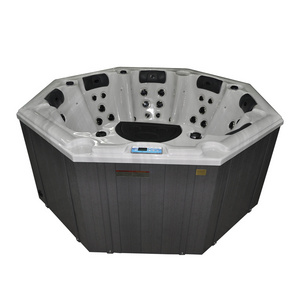 Outdoor free standing tub hydrotherapy pool Polygon shape outdoor spa tub for 6 person