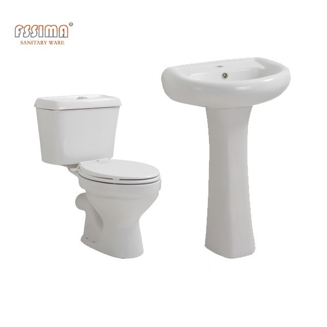 Twyford close couple toilet Nigeria style sky blue color wc toilet