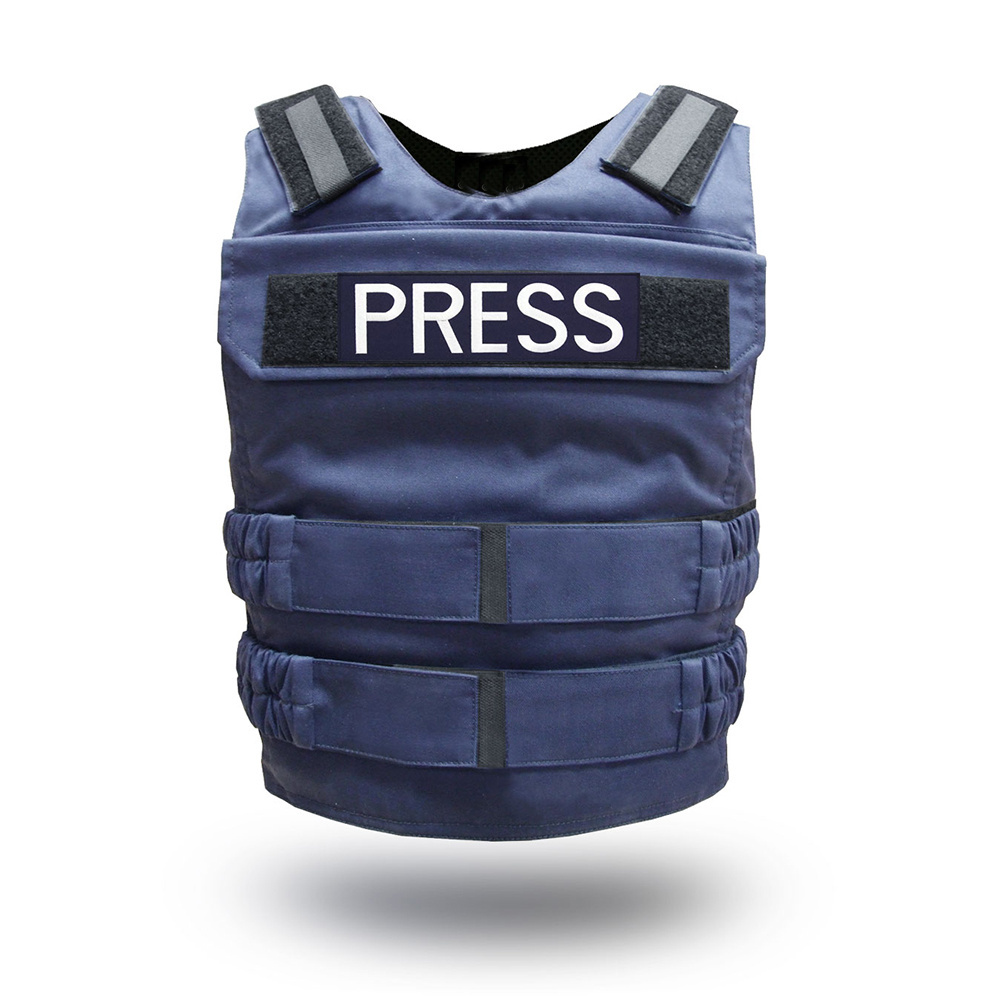 High Visibility Blue Press Safety Vest With Zipper Logo Customized Work Wear Black Safety Vest Reflective