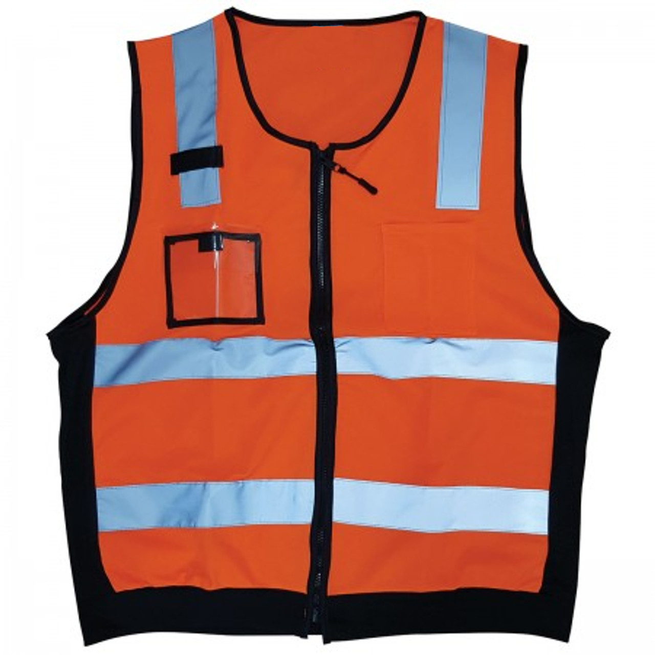 High Visibility Safety Vest with Reflective Strips Neon Yellow Color Zipper Front  Reflective Safety Vest Mesh