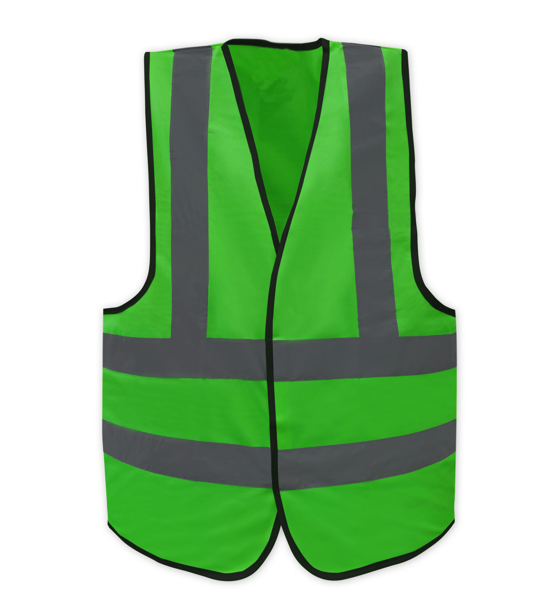 High Visibility Safety Vest with Reflective Strips Neon Yellow Color Zipper Front  Reflective Safety Vest Mesh