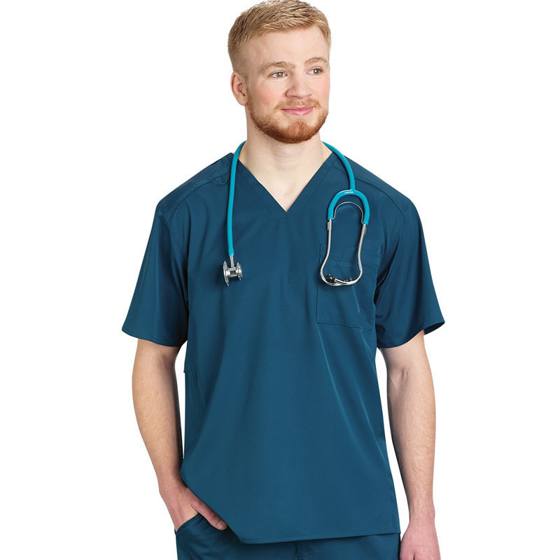 High Quality Men's Scrub Hospital Uniforms V-neck Short Sleeve Surgical Medical Scrub Soft Fabric Nurse Doctor Uniforms