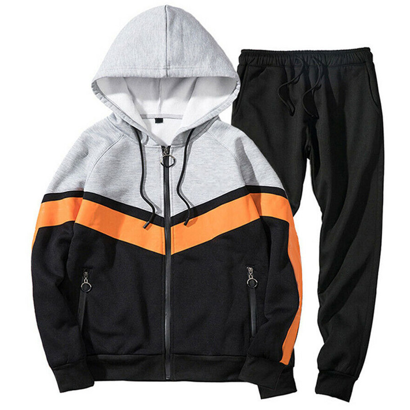 High Quality Training Fitness Gym Sports Mens Track Suits Blank Customized Jogging Wear Two Piece Set Mens Track Suit