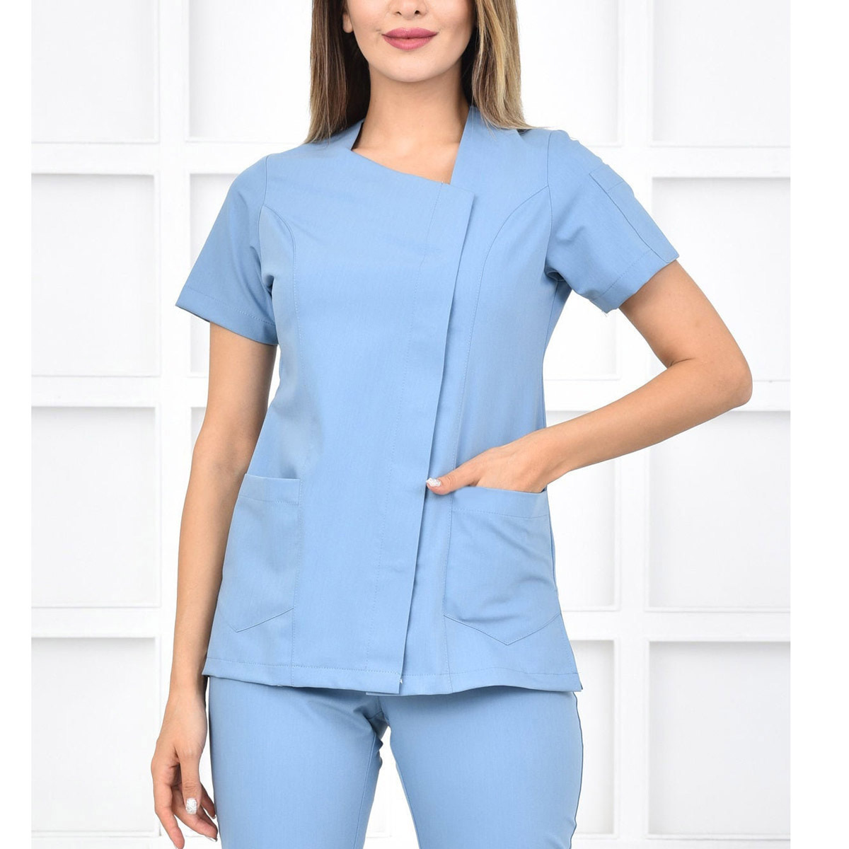 Womens Nursing Uniforms Medical Scrubs Short Sleeve Tops Pants Hospital Uniform Women Doctor Clinic Scrubs Suit