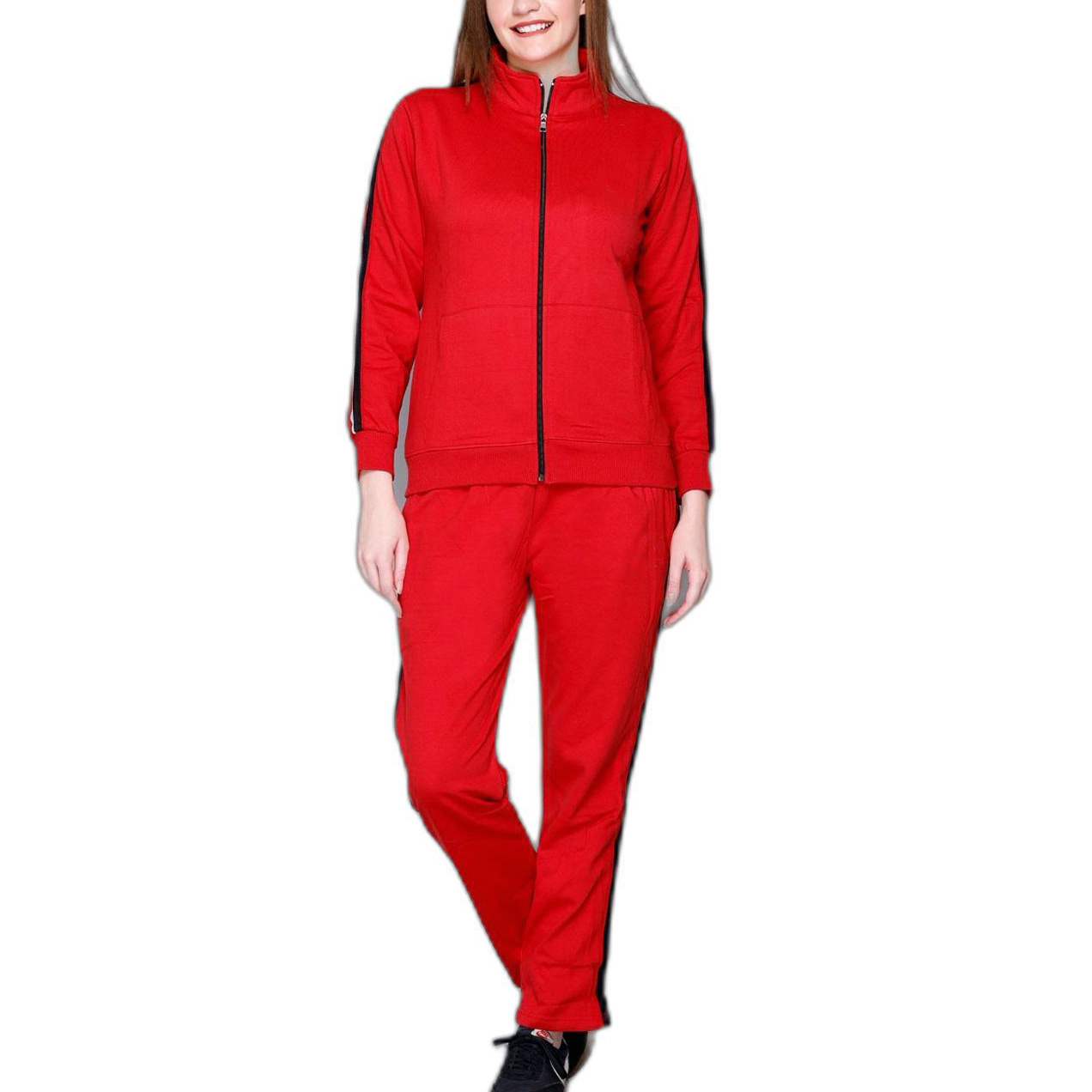 Women's Zipper Stylish Sweat Suits Sets Custom Logo Print Color Plain Two Piece Sets Fashion Streetwear Tracksuits For Women