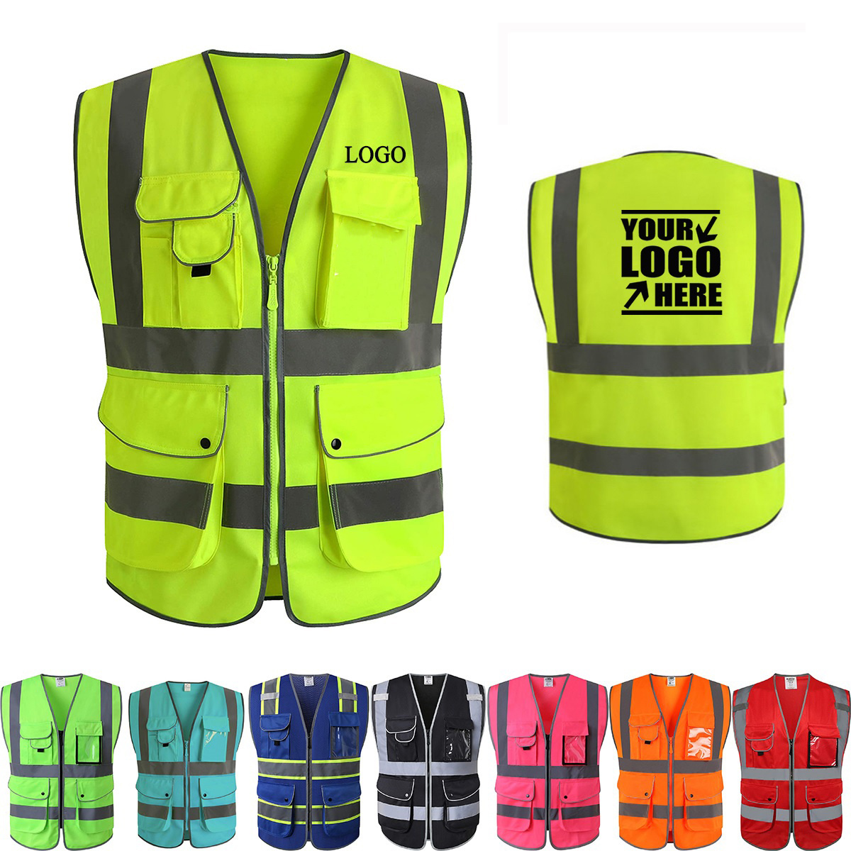 Wholesale 100% polyester mesh hi vis safety reflective construction vest ANSI Class 2 security work-wear clothing