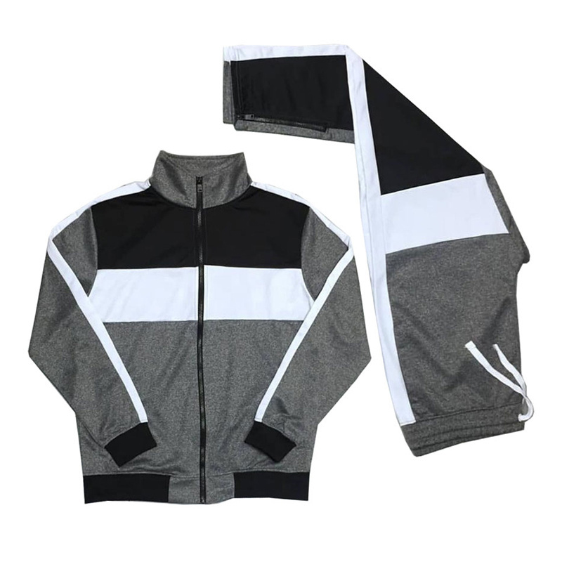 High Quality Training Fitness Gym Sports Mens Track Suits Blank Customized Jogging Wear Two Piece Set Mens Track Suit