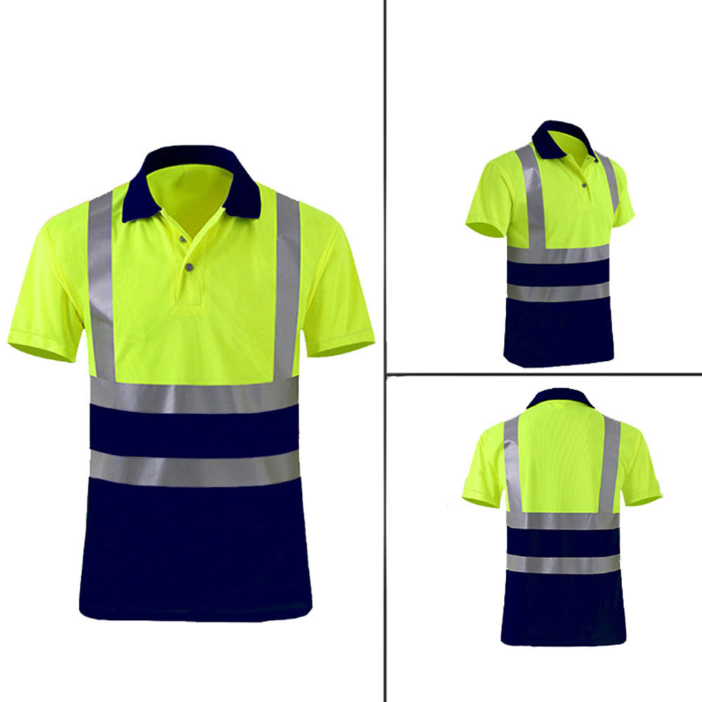 Wholesales Short Sleeve Polo Shirts Reflective Safety Shirts For Men and Women