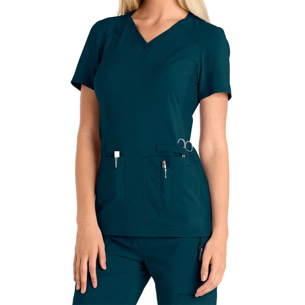 Custom Logo Scrub Suit For Women Short Sleeve Top Joggers White Scrubs Sets Wholesale Designer Medical Scrubs Uniform