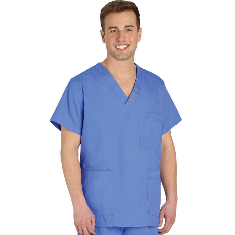 High Quality Men's Scrub Hospital Uniforms V-neck Short Sleeve Surgical Medical Scrub Soft Fabric Nurse Doctor Uniforms