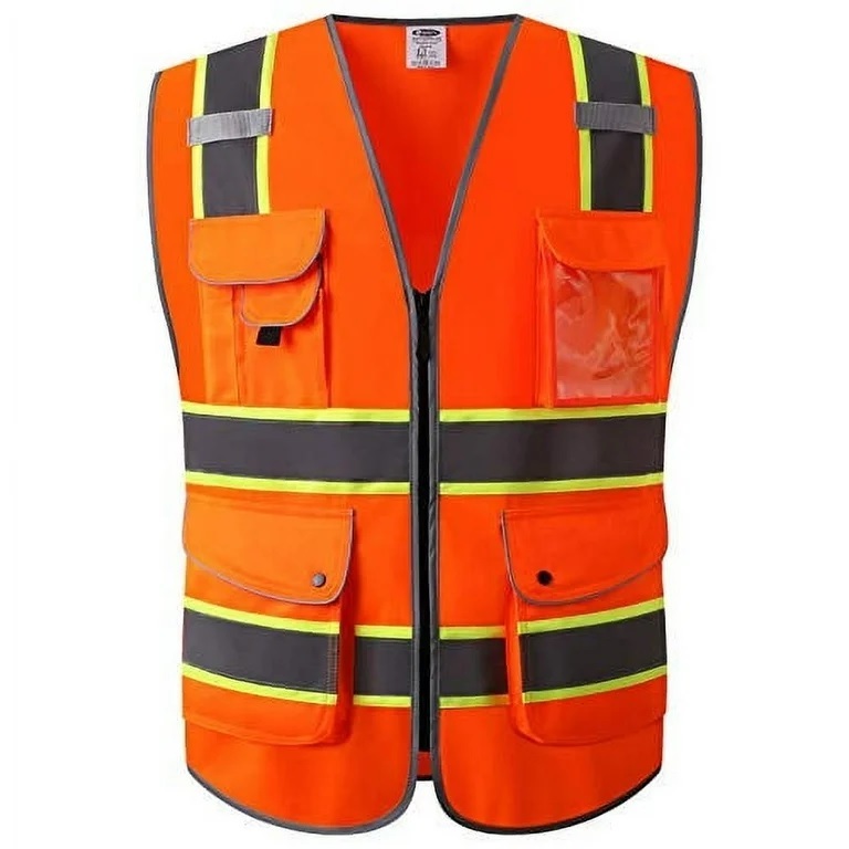 hi viz vis high visibility multi pocket traffic road security construction guard work safety reflector work wear reflective vest