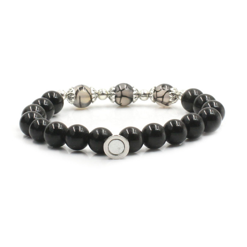 Hematite Black hair crystal Magnetic Couple Gem Stone Energy Distance Customize Bracelet ST021