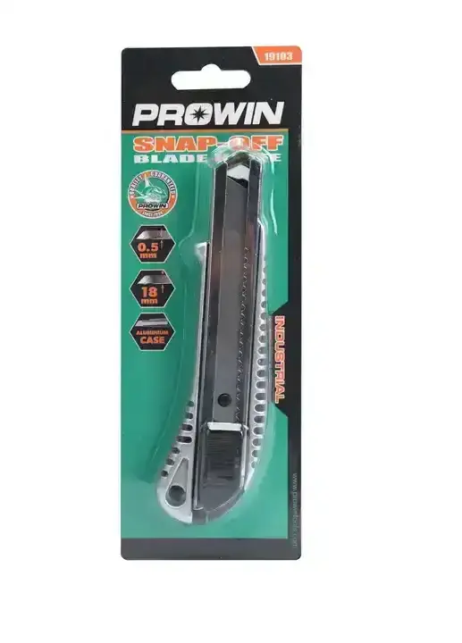 PROWIN 19103 Good Working Sliding Blade Knife Snap Off Sk4 Blade 18mm Wide Heavy Duty Multi Utility Cutter Knife