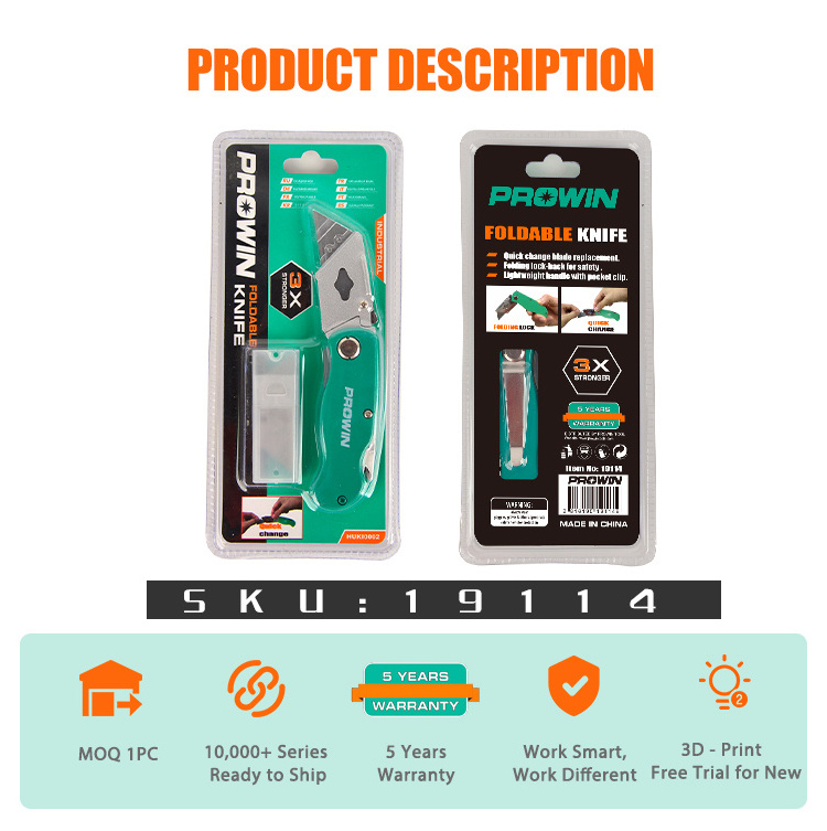 PROWIN 19114 Aluminium-alloy Floding Utility Knife