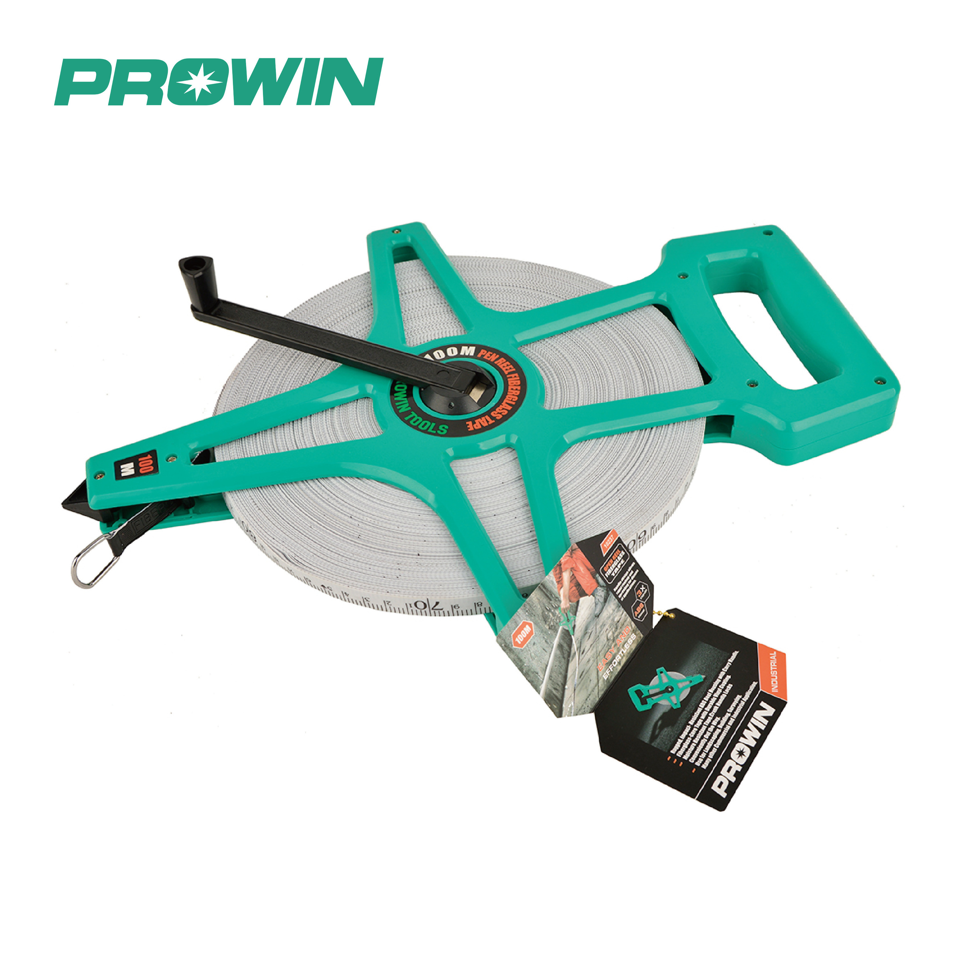 PROWIN New Design Waterproof Fiberglass Retractable Surveyor Measuring Tape Engineer 30M Long Distance Measurement Tool