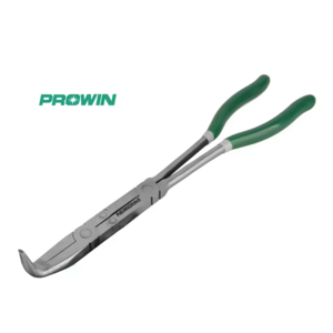 PROWIN 11351Bent Long Reach Needle Nose Pliers  45  Degree Hook Tying Special  Double Joint Tools Multi-function Plier