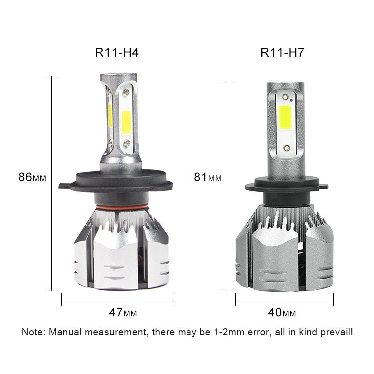 Super Bright Car LED Headlight 6000K 7000K Auto Led Light  H4 H7 H11 9005 9006 Headlight Bulb