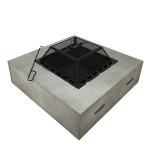 Outside Wood-Burning Fire Bowl Outdoor Patio Garden Backyard Decking Square Firepit for Garden