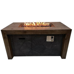 Wood grain concrete fire pit table outdoor gas fire pit for garden