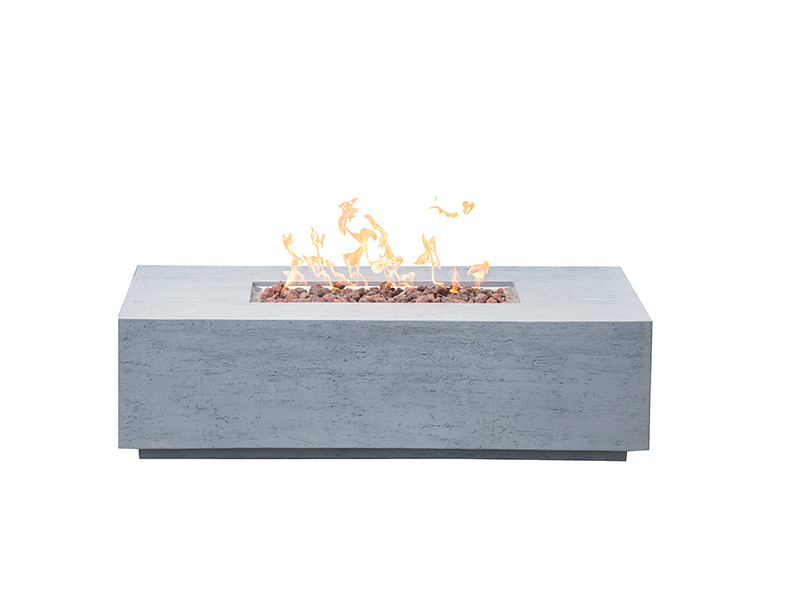 Concrete Fireplace Patio Outdoor Firepit Propane Gas Fire Pit Table Rectangle Table With Fire