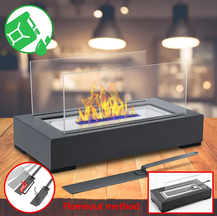 Factory wholesale tabletop fire pit modern designs Bio fuel burner heater rectangle fireplace