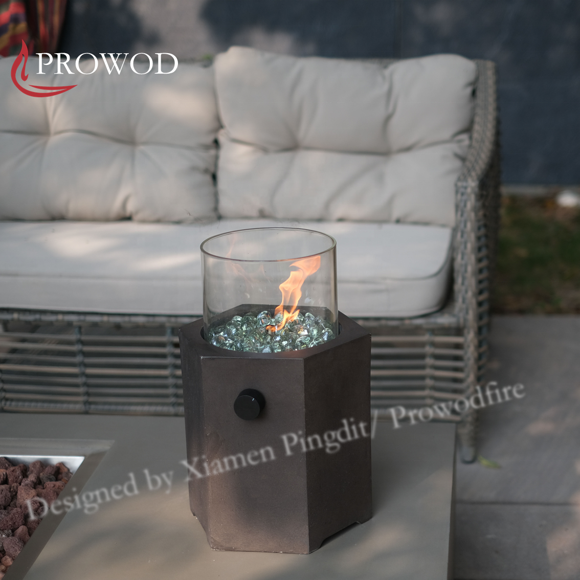 Superior Quality Portable Mini Tabletop Fireplace Concrete Table Top Fire Pit  Mini Gas Lantern