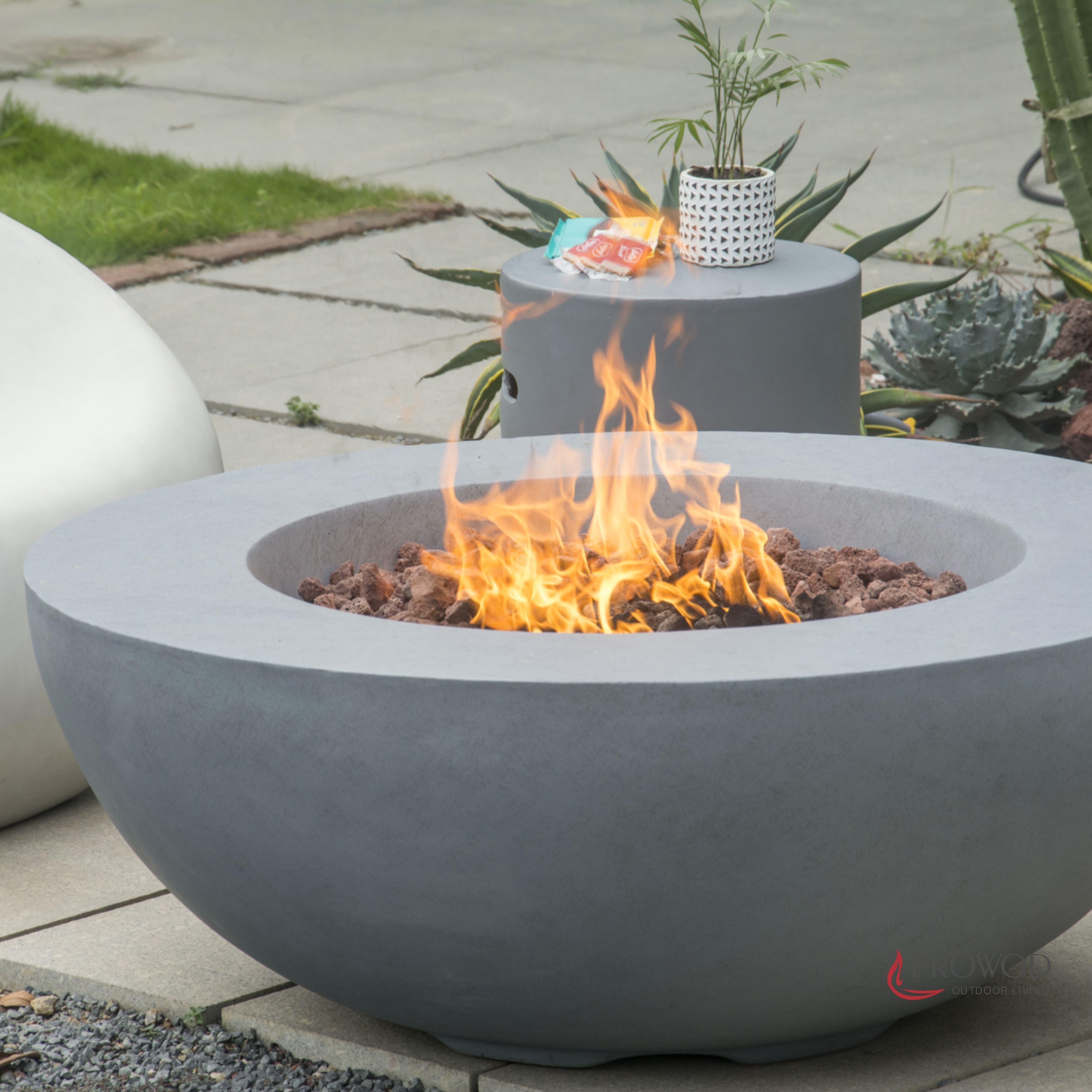 Outdoor Use Fireplace Round Concrete Propane Gas Fire Pit Bowl