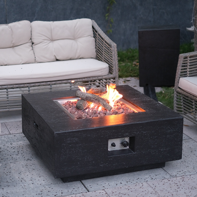 Multi- Color Options Concrete Gas Fire Pits GFRC/GRC 65000 BTUS Outdoor Gas Fireplace with Waterproof Canvas Cover