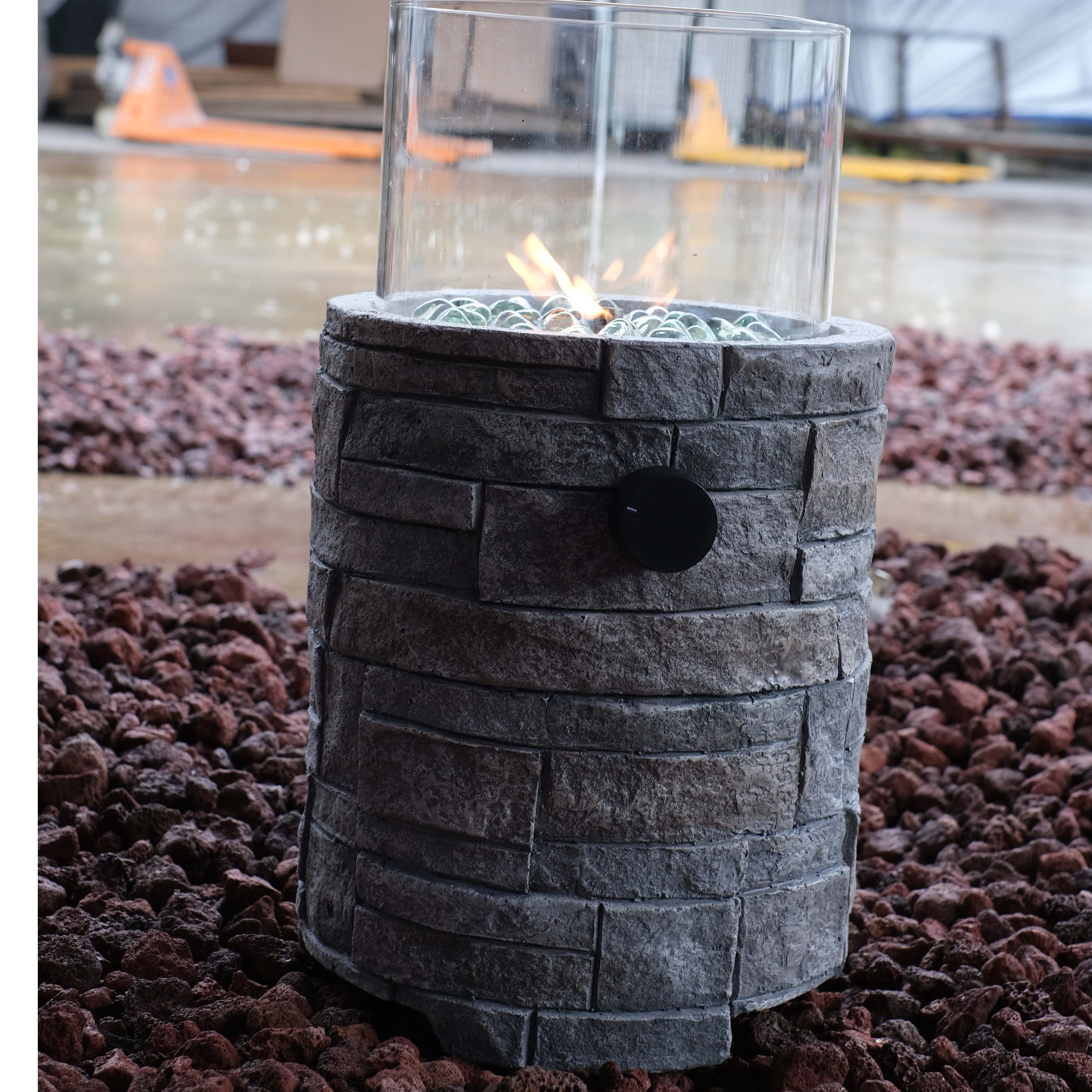 Concrete Mini Fire Stove Gas Propane Stone Finished Portable Fire Pits