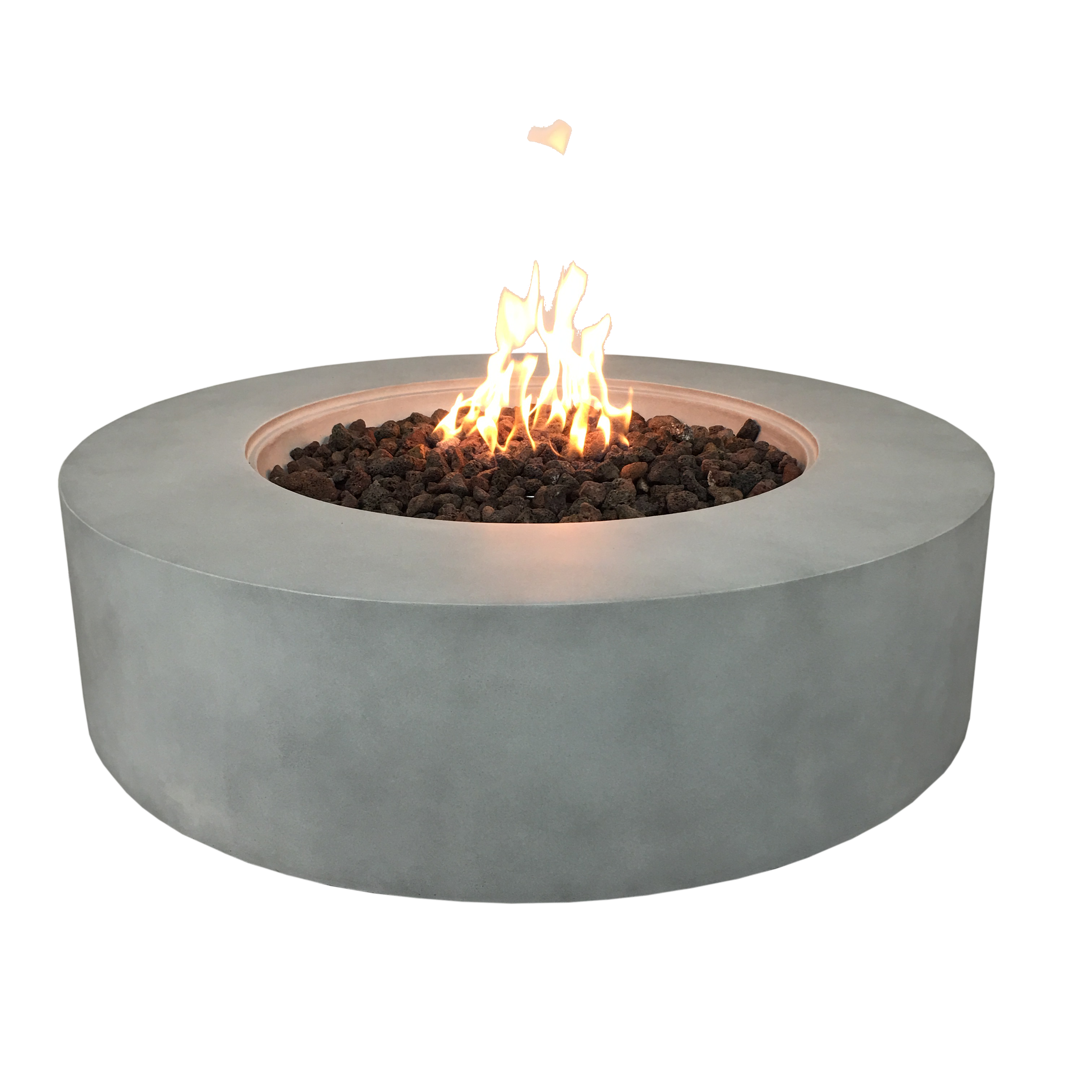 Modern round  fire pit bowl concrete gas fireplace for outdoor