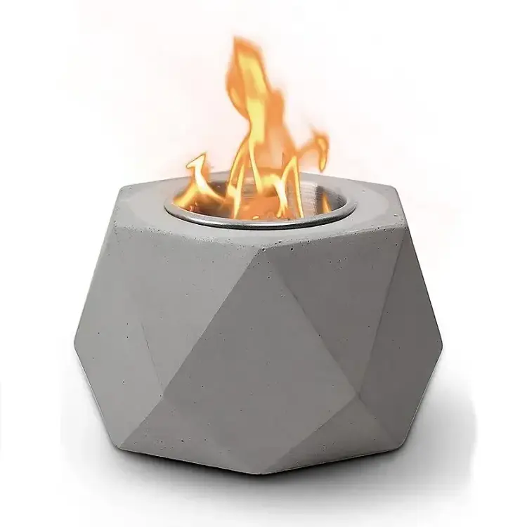 Wholesale Smokeless Mini Concrete Fire Pit Modern Table Top Fire Pit Bio Ethanol Tabletop Fireplace Portable Firepit