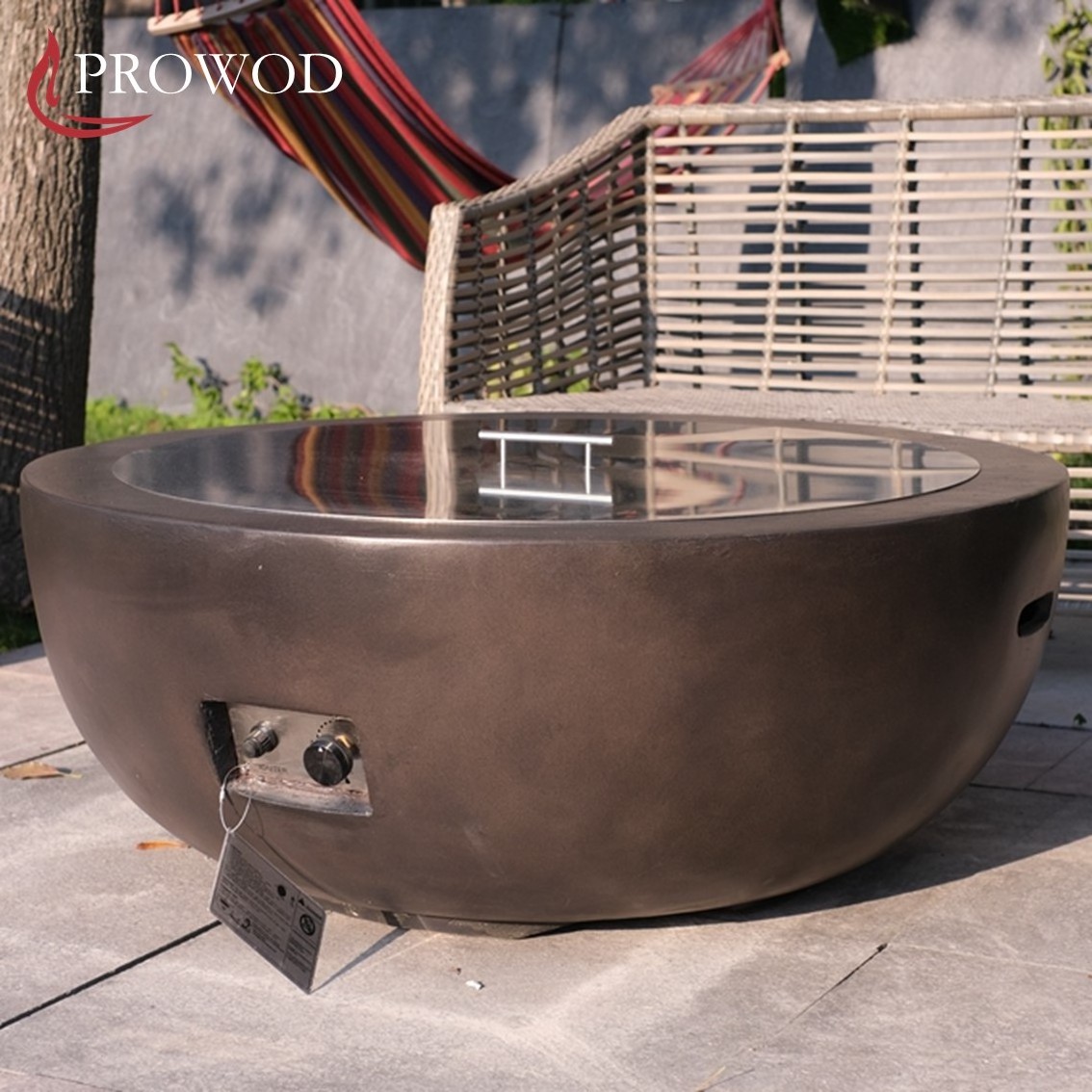 Multi-color Options Outdoor Gas Fire Heaters Smooth Concrete Gas Fireplace 42 inches Gas Fire Bowl with Canvas Cover