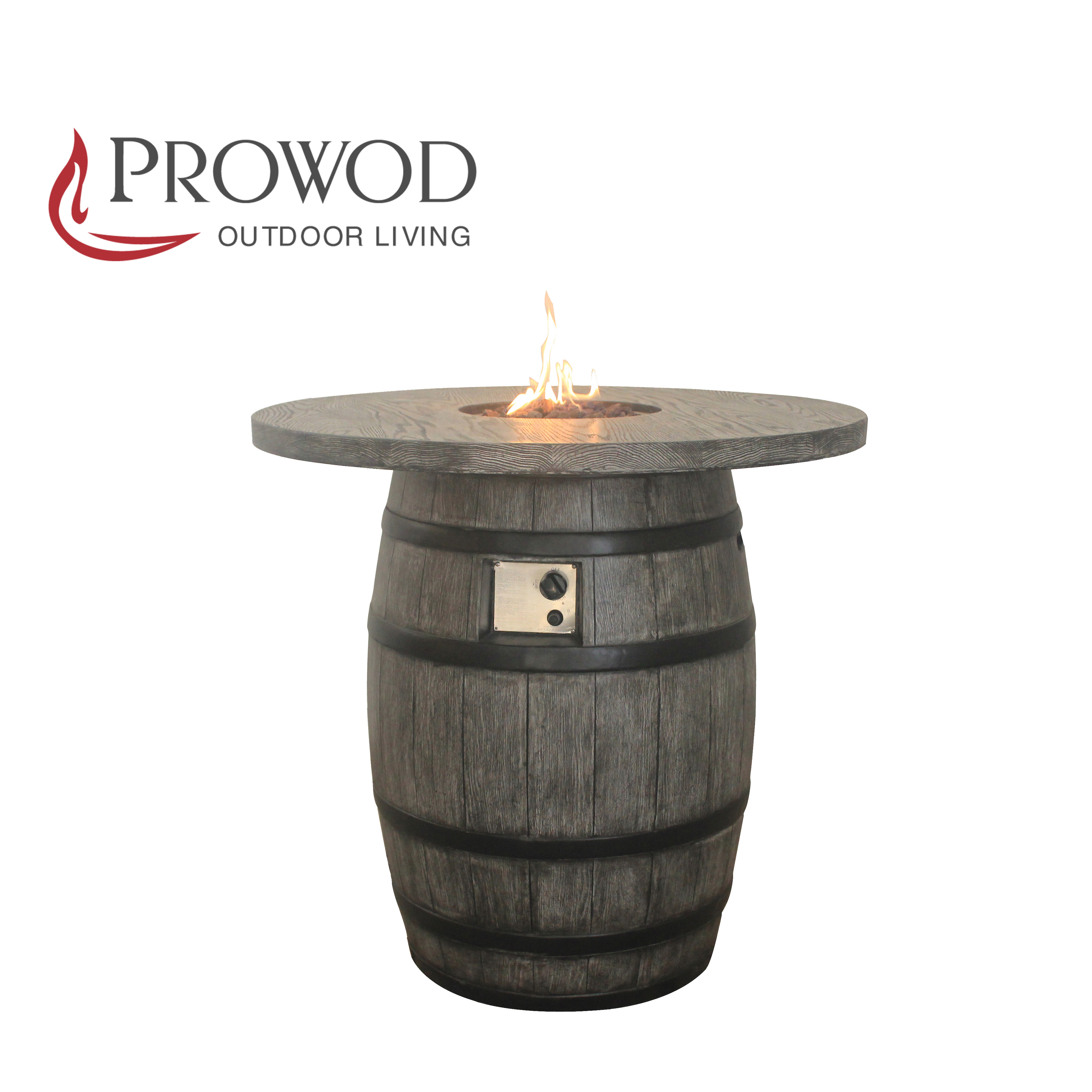 Hot Selling Barrel Shape Concrete  Gas Firepit/ Outdoor Garden Fire Table