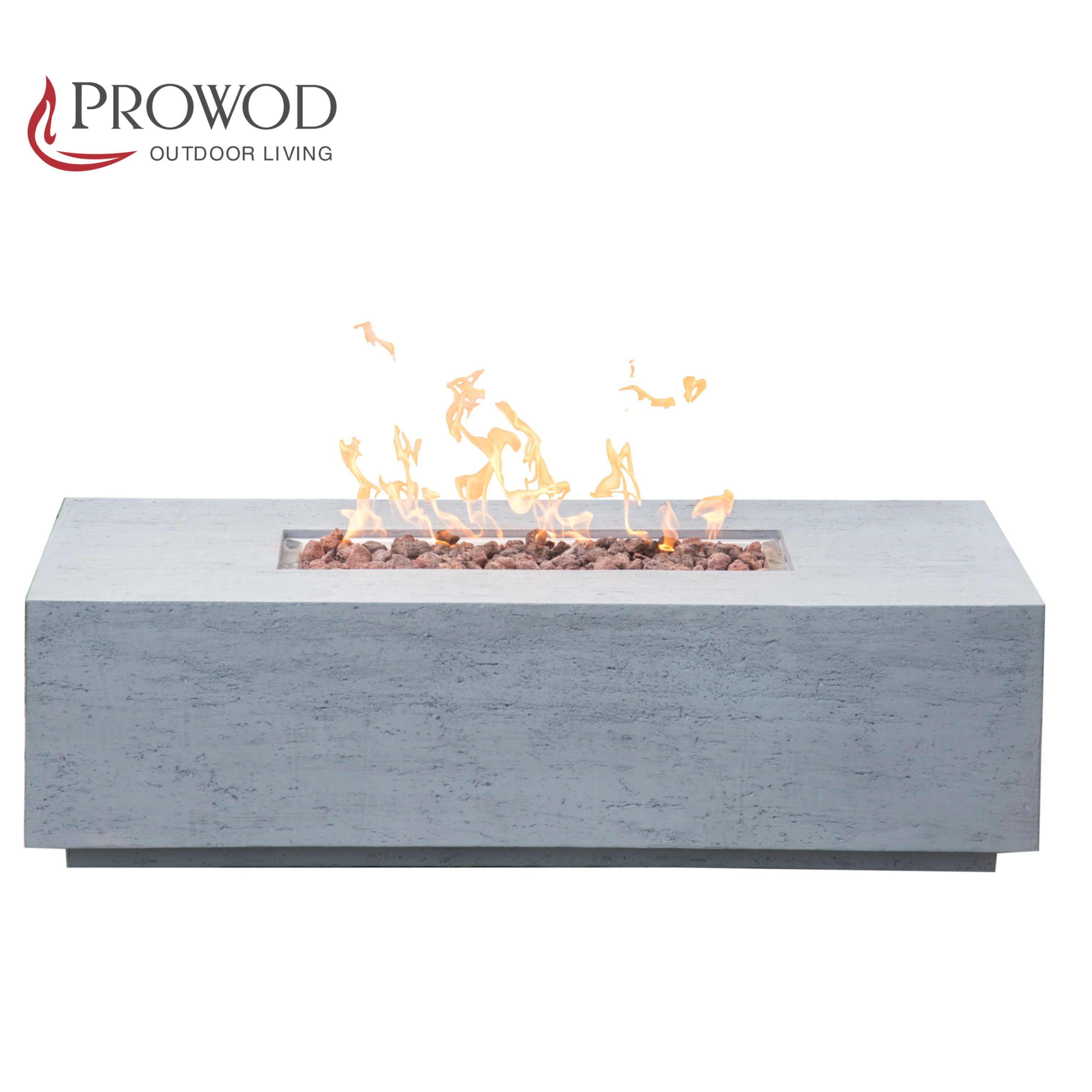 Top Rated Item in 2023 Outdoor Concrete Fireplace Large Rectangular Fire Table with Strong Flame