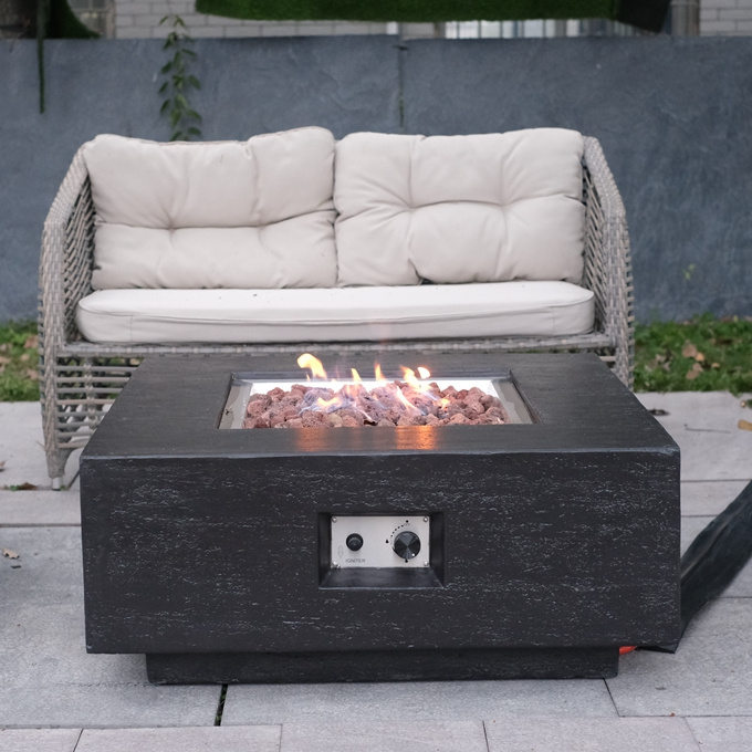 Multi- Color Options Concrete Gas Fire Pits GFRC/GRC 65000 BTUS Outdoor Gas Fireplace with Waterproof Canvas Cover