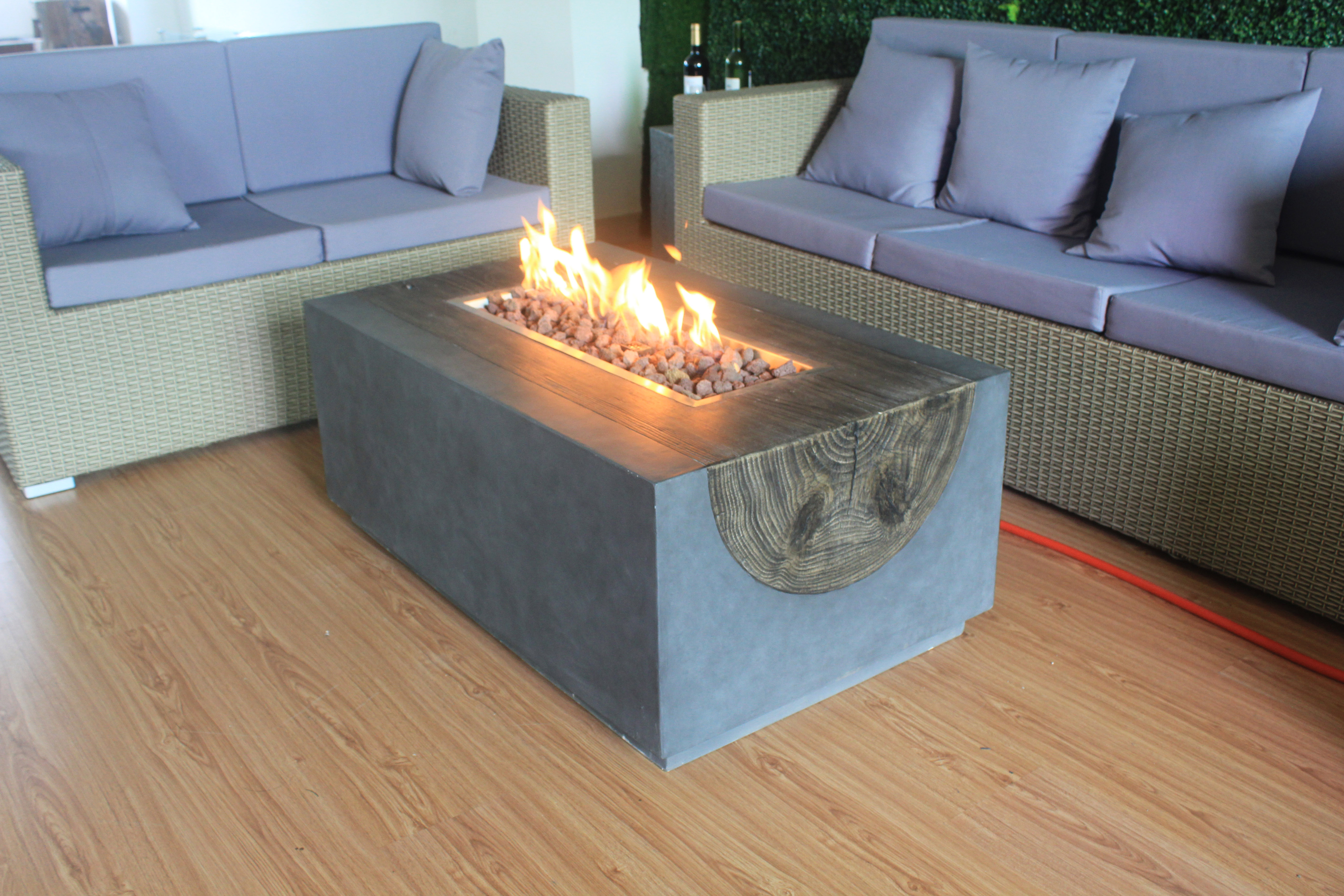 Special Design Square Outdoor Table Top Propane Fire Pit Table In Patios