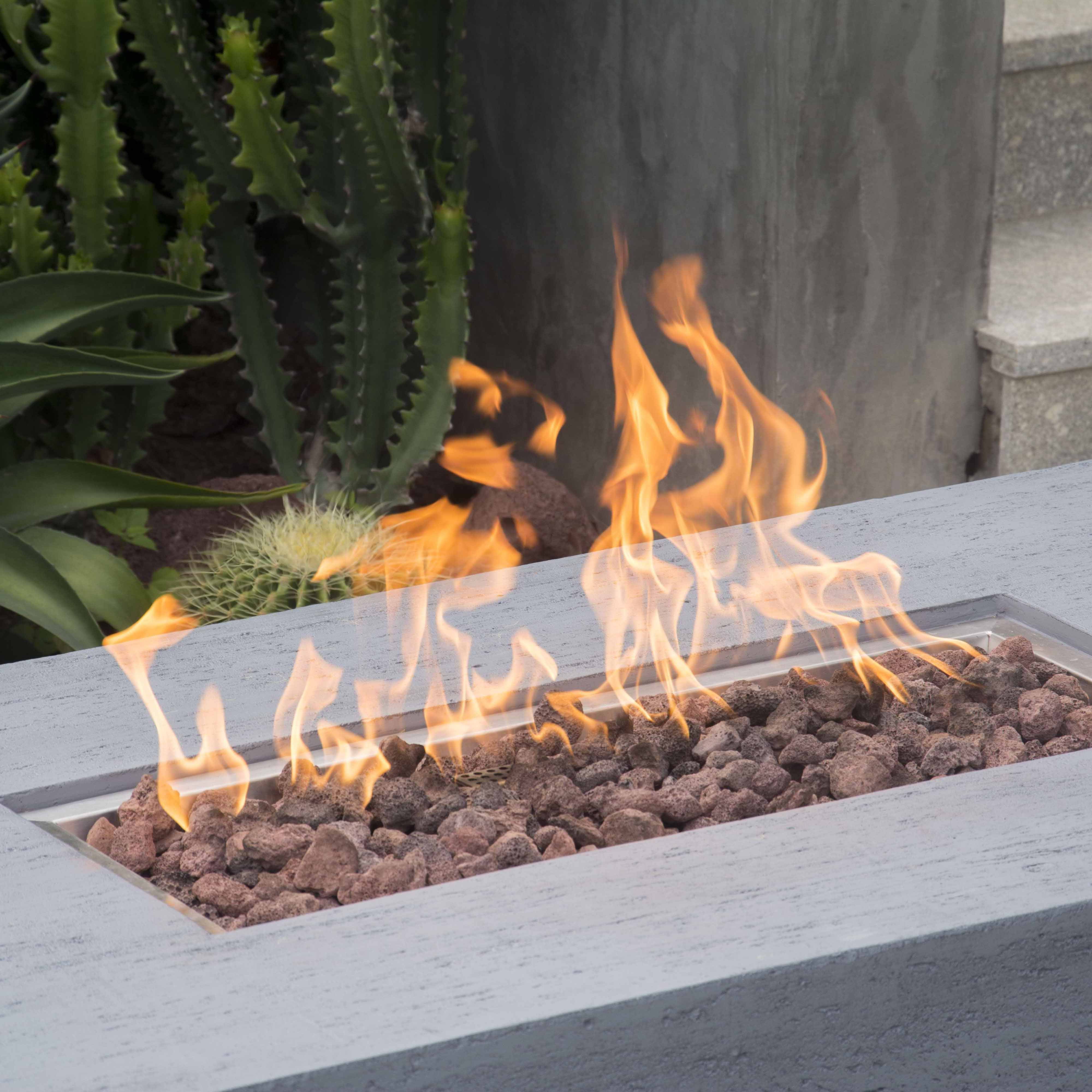 Top Rated Item in 2023 Outdoor Concrete Fireplace Large Rectangular Fire Table with Strong Flame