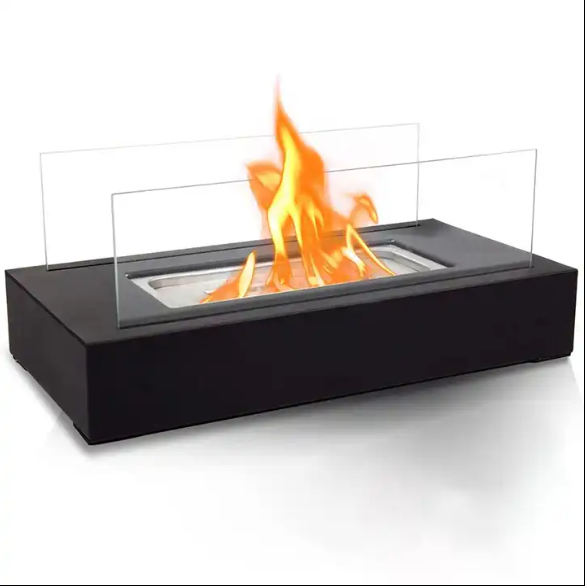 Factory wholesale tabletop fire pit modern designs Bio fuel burner heater rectangle fireplace