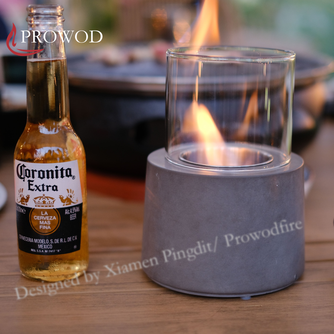 Concrete Tabletop Fire Pit Fire Bowl Mini Personal Fireplace table top fire pit for Indoor and Outdoor use