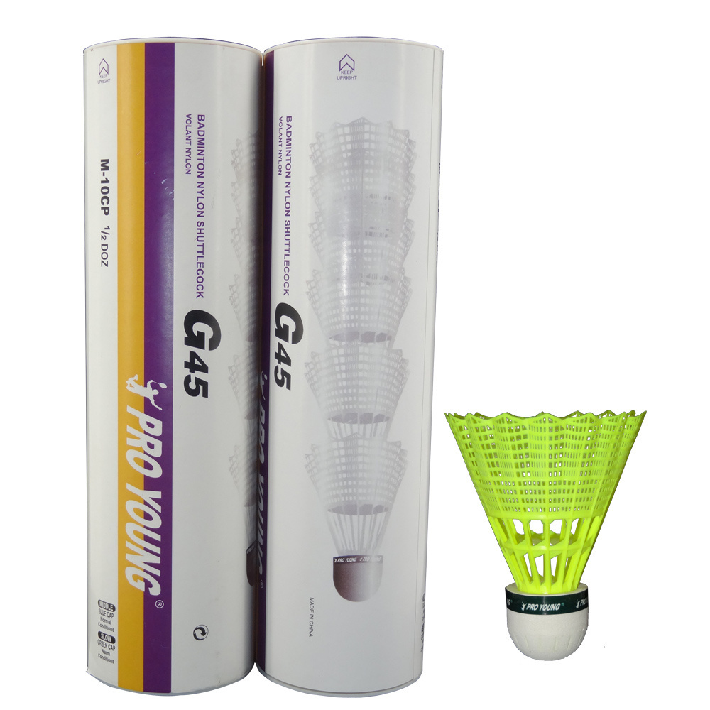 Cheap Price Training Nylon Shuttlecocks Yellow and White