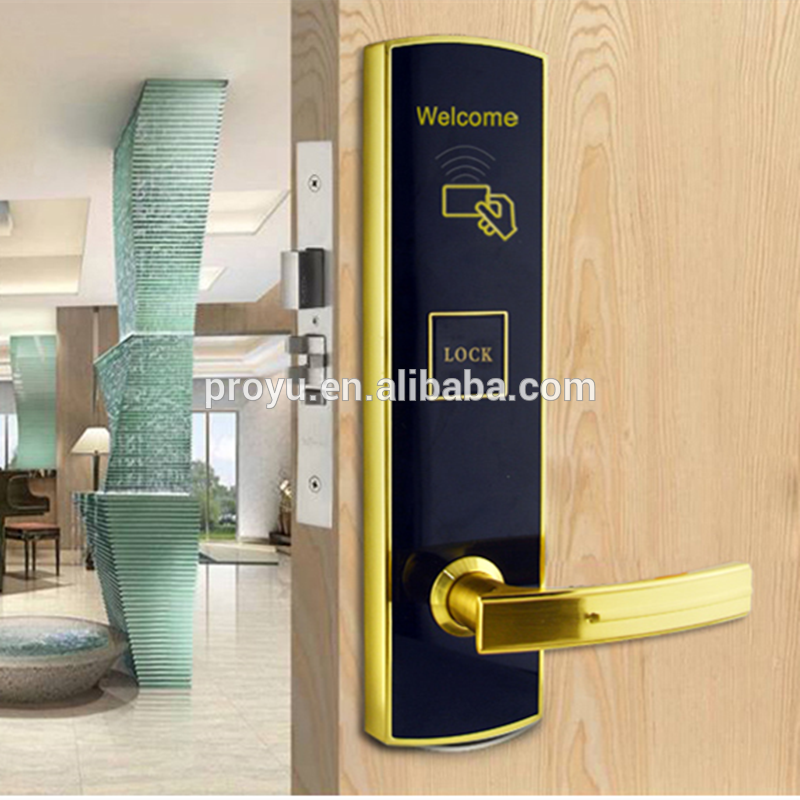 Security Proximity Card Hotel Door Handle Lock Smart Card RFID Hotel Door Lock with Software Management