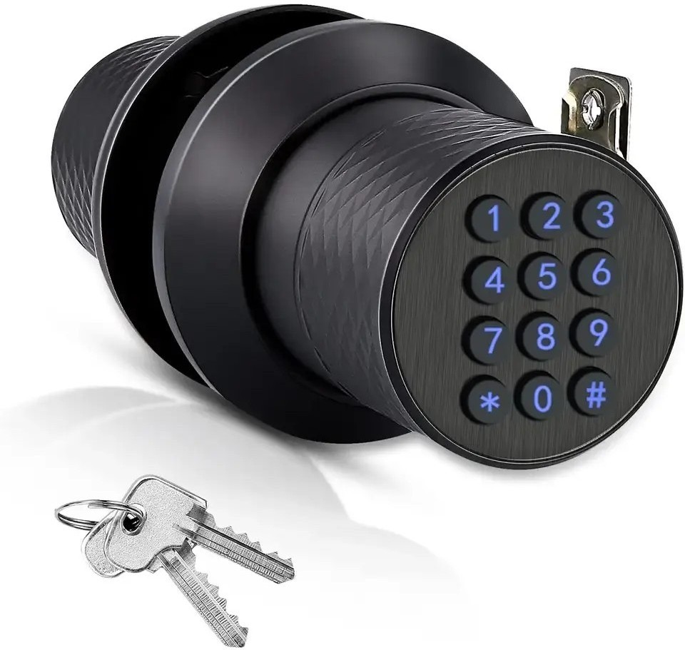 Digital Security Keyless Passcode Entry Tubular Knob Lock Smart Code Door Lock Door Knob With Keypad