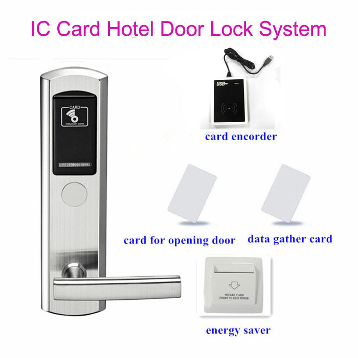 304 Stainless Steel Proximity Card Door Lock For Hotels RFID Keyless Hotel Card Reader Door Lock For Hotel Lock System